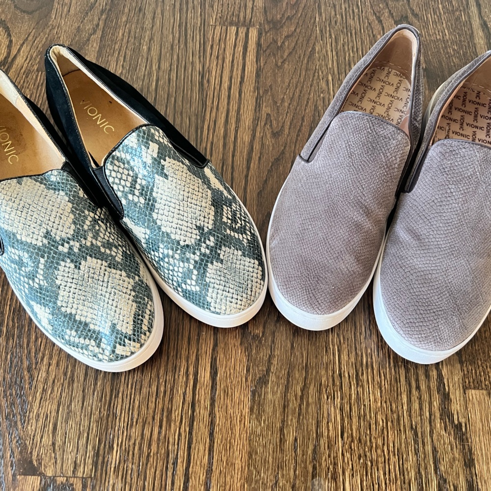 2 PAIR LOT Vionic Slip-on Sneakers SIZE 9.5